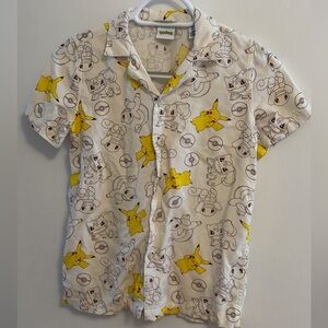Pokémon kids button up shirt size large